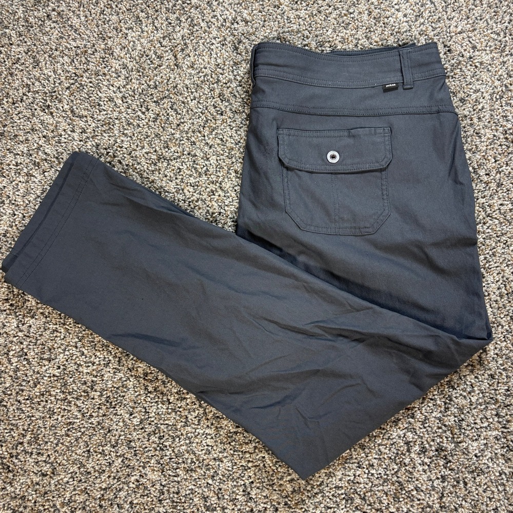 Prana Halle Women's 18W/RG Straight Fit Pants Gray Recycled Nylon Stretch